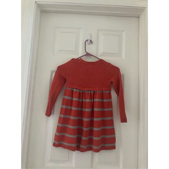 Nula Bug Knit Dress Size 4T Girls Orange Gray - Picture 4 of 6